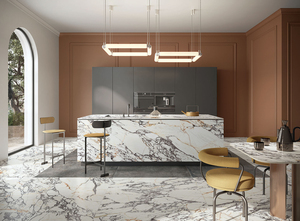 Dalles de marbre Corchia Gold Elite 120x280. Porcelaine brillante 3D rectifiée effet miroir 6 mm pour les murs de projets hôteliers 5 étoiles. - Product Image 2