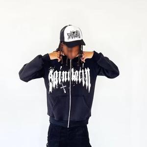 เสื้อฮู้ดมีซิปสำหรับผู้ชายเสื้อมีฮู้ดแบบสั่งทำผ้าฝ้าย GSM 450ขนาดใหญ่ - Product Image 6