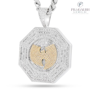 Rose Gold <span class=keywords><strong>Wu</strong></span> tang <span class=keywords><strong>clan</strong></span> Iced out Octagon Mặt dây chuyền đá tự nhiên hip hop chuỗi tùy chỉnh rapper phong cách Bling đồ trang sức người đàn ông mạ vàng - Product Image 4