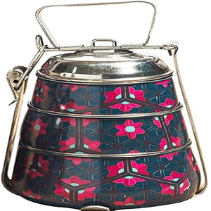 Boîte à pique-nique Tiffin en cuivre de forme ronde au design vintage merveilleux avec poignée Boîte à lunch Tiffin en cuivre vintage en gros - Product Image 2