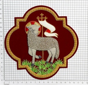 Emblema del Cordero de Dios DE LA Iglesia Católica para apliques de vestimenta, Agnus Die - Product Image 3
