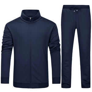 Tenue de sport pour hommes avec col montant, design solide, logo, vêtements avec pantalon à cordon, approvisionnement ODM pour l'hiver - Product Image 4