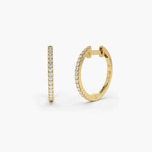 Pendientes de Diamantes de Una Sola Capa de Oro de 14k 2026, Joyería Fina Personalizada, Diamante Natural Certificado de 0.17 Quilates para Mujer - Product Image 3