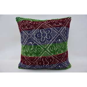 Multicolor 16x16 pulgadas lana Kantha mosaico Paisley Patchwork almohada Vintage tejido con paneles diseño de uva - Product Image 1