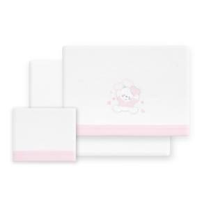 Juego de Ropa de Cama de Franela con Estampado de Osos y Corazones, 3 Piezas - Product Image 1