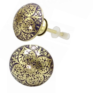 ลูกบิดและมือจับทองเหลืองลายดอกไม้สไตล์โมเดิร์น สำหรับตู้ครัว ห้องนอน ห้องนั่งเล่น ตู้ลิ้นชัก ตู้เสื้อผ้า และตู้เก็บของ - Product Image 1