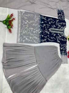 Vente chaude traditionnelle indienne pakistanaise fête porter à la main lourd Faux Georgette fil de coton Salwar Kameez Dupatta élégant - Product Image 3