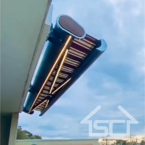 CE ha approvato i fornitori di tenda <span class=keywords><strong>da</strong></span> esterno elettrico in tessuto acrilico telaio in alluminio Full Cassette braccio retrattile tenda con luce a LED - Product Image 5