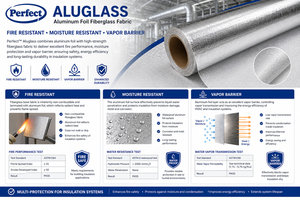 Toile en fibre <span class=keywords><strong>de</strong></span> verre laminée <span class=keywords><strong>avec</strong></span> feuille d'aluminium, tissu isolant résistant aux hautes températures et ignifuge, barrière contre l'humidité pour entrepôt - Product Image 4