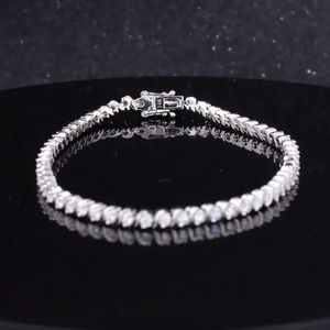 Bracelet de tennis en diamant Moissanite scintillant de 7.85 ct taille ovale pour femme en or massif et en argent sterling 925 - Product Image 4