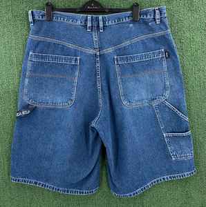 Vintage 90S Mecca Logo Carpenter Denim Jean Shorts Jorts Hombres Talla 41 - Product Image 3