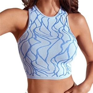 Nouveau une pièce beauté dos Yoga soutien-gorge haut court ensemble sans couture Design de mode respirant séchage rapide sport débardeur coupe ajustée - Product Image 1