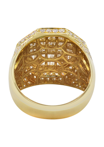 Hip Hop Iced Out VVS Lab Grown Full Diamond Baguette Anillo para hombre Joyería de boda personalizada de lujo en oro de 10K 14K 18K - Product Image 2