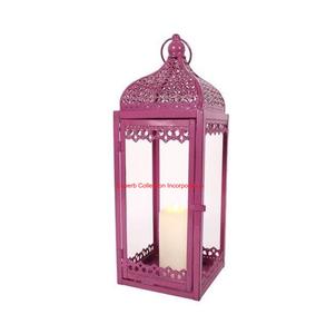 Lanterne décorative créative en métal rouge ornée faite à la main Style vintage bougeoir en fer pour la décoration de festival prix de gros - Product Image 4