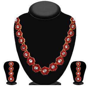 Conjunto de joyería fina Kriaa, collar de piedra austriaca roja - Product Image 1