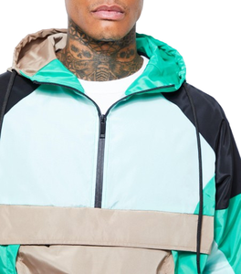 Chaqueta Cortavientos de Nailon Transpirable de Alta Gama, Talla Grande, Bloques de Color, Impermeable, Ligera, Deportiva, Informal - Product Image 3