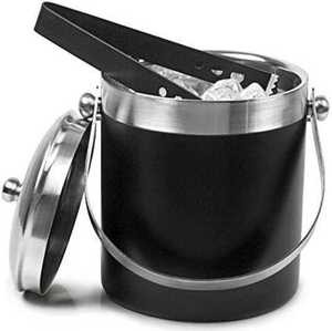 Black Coated Bottle Soft <b>Drink</b> Chilled Metal Ice Cub Bucket For Home Kitchen Ice Storage Bucket Indoor <b>Outdoor</b> Picnic Use - Product Image 2