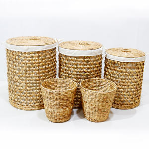 Artex Dong Thap-Juego clásico multifunción de 5 Cestas tejidas de jacinto de agua con tapa y forro - Product Image 6