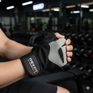 Guantes de gimnasio para levantamiento de pesas, guantes de gimnasio de medio dedo, guantes con soporte para muñeca, guantes de gimnasio transpirables para unisex, guantes de levantamiento de pesas de alta resistencia - Product Image 1