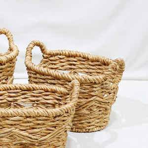 Juego de 3 Cestas Organizadoras Pequeñas de Jacinto de Agua Tejidas a Mano con Asas, Marca Artex Dong Thap - Product Image 5