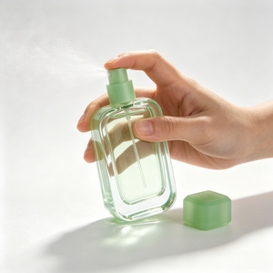 Al por mayor, desde almacén en EE. UU., botella de perfume de lujo cuadrada de 100 ml, fragancia EDP EDT de larga duración (12h), pulverizador impreso P-1345 de vidrio. - Product Image 5