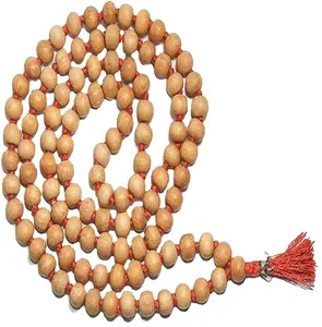 本土精心制作的卓越天然8毫米图尔西圣罗勒Jap Mala手工打结109珠子，冥想Jap Mala