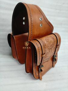 Bolsa de Silla de Montar Occidental de Cuero ADEEFA con Diseño Floral Hecho a Mano para Senderismo, Campamento y Almacenamiento Ecuestre al Aire Libre. - Product Image 3