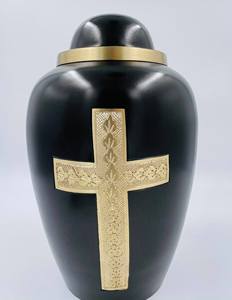 Brass Band Engraved Cremation Urns With Free <b>Velvet</b> <b>Bag</b> Indian Manufacturer - Product Image 2