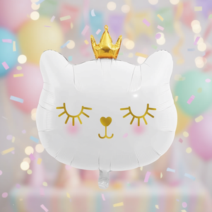 Ballon de fête en aluminium Chat Blanc 56cm pour décoration de fête - Product Image 3