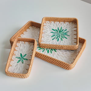 En gros Vietnam Nacre Incrustation Plateau À La Main Décoratif Élégant Écologique Plateau De Service pour Café-SM2010 - Product Image 2