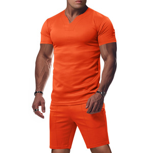 Completo Sportivo da <span class=keywords><strong>Uomo</strong></span> PASUXI a Rapida Asciugatura, Set Estivo Casual con T-Shirt e Pantaloncini, Tuta da Ginnastica, <span class=keywords><strong>Abbigliamento</strong></span> Sportivo Maschile - Product Image 5