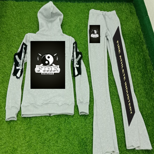 Conjunto de Pantalones Acampanados y Sudadera con Capucha, Atuendo Informal Moderno, Chándal de Sudadera con Capucha y Pantalones Acampanados, Conjunto de 2 Piezas Cómodo para Estar en Casa - Product Image 2