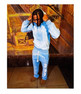 ชุดวอร์ม100% มีฮู้ดสำหรับผู้ชายชุดออกกำลังกายผ้าคอตตอน2ชิ้นชุดวิ่งจ๊อกกิ้งพิมพ์โลโก้ได้ตามต้องการ - Product Image 1