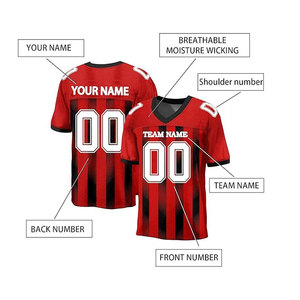 Maillot de football américain taille personnalisée de qualité supérieure en bas quantité minimale de commande nouveauté maillot de football américain de sport personnalisé de haute qualité - Product Image 2