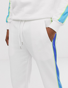 Survêtement d'hiver personnalisé pour hommes, vêtements de rue, demi fermeture éclair, épissage sur le côté, 100% coton, survêtements de haute qualité, imprimés - Product Image 2