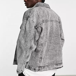 Chaqueta Vaquera Estilo Urbano, Fabricada en China, Color Gris, Talla Grande, Personalizable, Estilo Canadiense, Chaqueta de Mezclilla para Hombre - Product Image 4