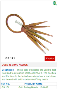 Gold Testing Needle GS 171 Jewelry <b>Tools</b> for Jewellery <b>Tools</b> - Product Image 2