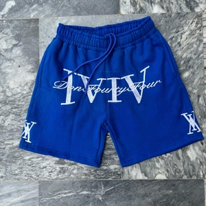 Short de sport de qualité supérieure avec lettres lavées à l'acide en détresse - Product Image 1