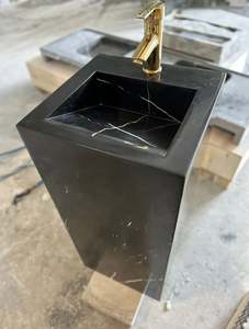 Lavabo de Pedestal de Ónix de Pakistán, Elegante Lavabo de Pedestal de Ónix Pulido con Patrón de Pilar, Venta al por Mayor, Lavabo de Pedestal Artesanal SUAZ - Product Image 6