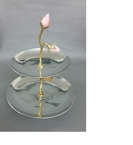 Support à gâteau à deux étages de style vintage, poignée en acier inoxydable, écologique, qualité alimentaire, couleur et forme personnalisables, design moderne - Product Image 6