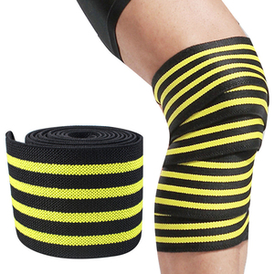Wholesale Cotton Knee Support Bandage <b>White</b> with Red Stripes Breathable Pull-On Protection Unisex All Seasons - Product Image 5