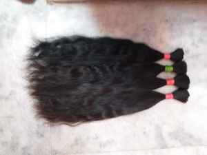 Extensiones de cabello liso negro sedoso Remy 100%, la mejor calidad, cabello humano indio virgen crudo, estilo de onda de agua suave - Product Image 4