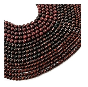 Cuentas de Madera Marrón con Patrón de Corazón, 6mm 8mm 10mm, Redondas, Naturales, Color Personalizado, Entrega Rápida desde India - Product Image 1