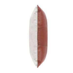 Modern Rectangle Cowhide Leather <b>Throw</b> Pillow Cover 16x18 Inch for Bed - Product Image 4