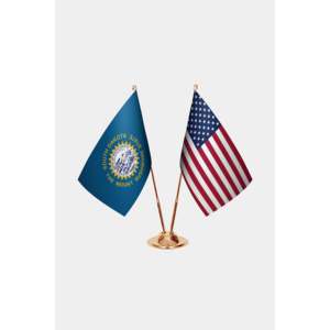 South Dakota & U.S. Custom Desk <b>Flag</b> Set Satin Plastic Polyester Silk Aluminum <b>Pole</b> <b>for</b> Education Digital Printed Pennant Style - Product Image 2
