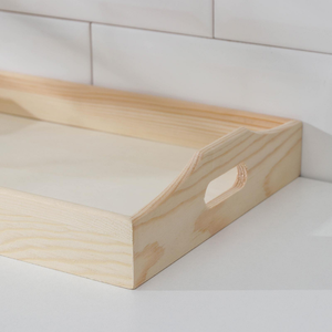 Bandeja de Madera Maciza Natural / Plato Rectangular Básico de Madera para Comida, Café y Decoración de Mesa - Product Image 2