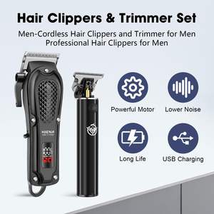 Kit de barbier professionnel sans fil pour hommes, tondeuses à cheveux rechargeables par USB, ensemble de tondeuses, kit de coupe de cheveux professionnel français pour hommes - Product Image 5