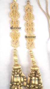 Borlas con Cuentas Doradas, Flecos Metálicos y Cordón, Borlas Hechas a Mano, Borlas Decorativas con Cuentas de Tamaño Personalizado - Product Image 3