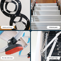 Échelle de grenier pliante automatique électrique en aluminium |   Escalier télescopique moderne et peu encombrant pour la rénovation de la maison, accès intérieur