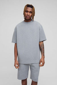 2025 survêtement de qualité supérieure ensembles de shorts et de t-shirts de conception tendance 100% coton Logo personnalisé ensemble jumeau surdimensionné pour hommes - Product Image 3